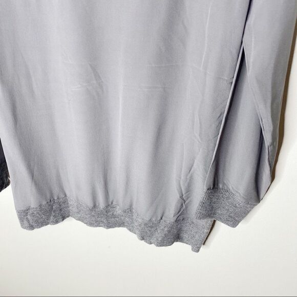 Magaschoni Grey Wool Silk Pullover V-Neck Sweater - Picture 10 of 10